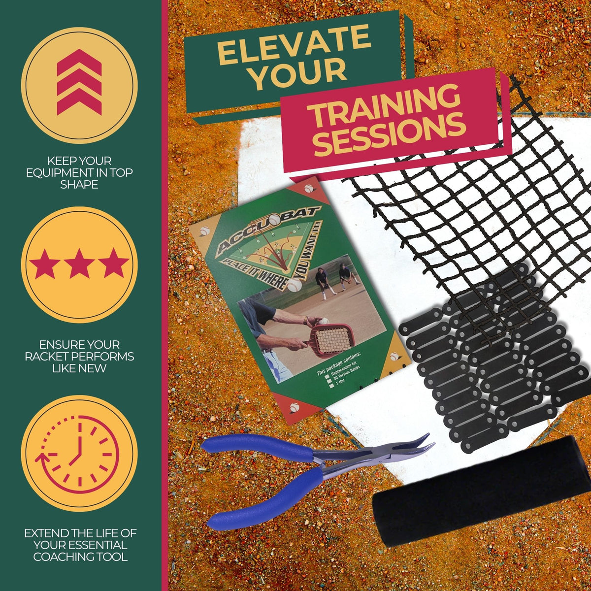 Pro Model Refurbishment Kit (26 OZ, Black) – Bands, Net, Grip, Pliers & Guide